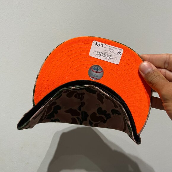 Los Angeles Angels 2002 World Series Duck Camo Fitted Hat - New - Picture 3 of 5